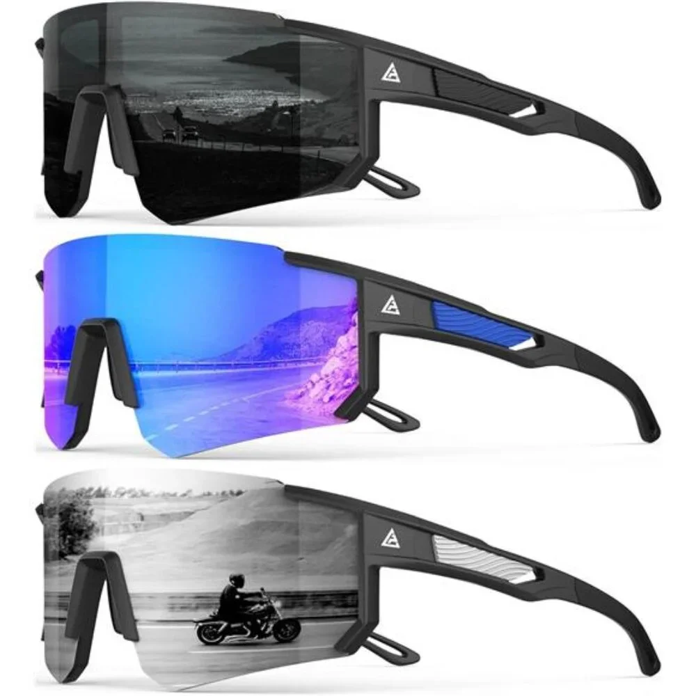 Men's UV400 Protection Sunglasses Polarized Wrap Around Sunglasses